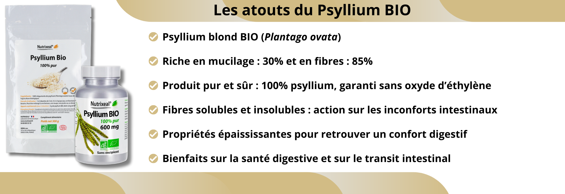 Atouts de notre Psyllium BIO 